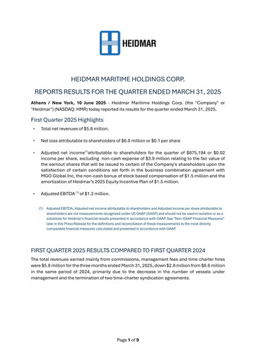 Vorschaubild Heidmar Maritime Holdings Quartalsbericht 2025-q1