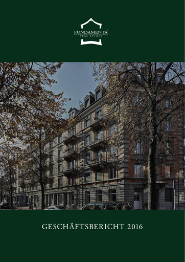 Miniature Fundamenta Real Estate AG Rapport annuel 2016