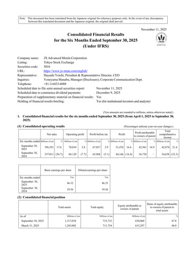 Miniature JX Advanced Metals Rapport semestriel 2025-h1