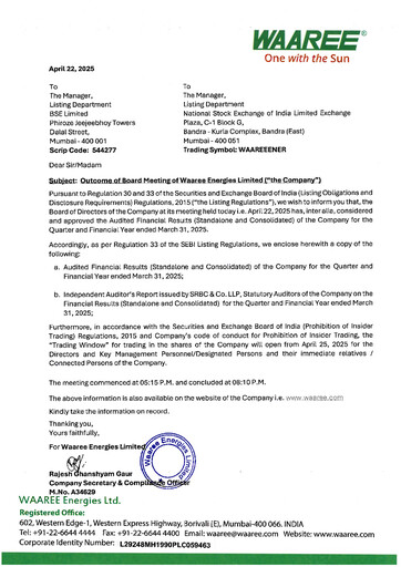 Thumbnail Waaree Energies Limited (WEL) Financial Statement 2024-2025