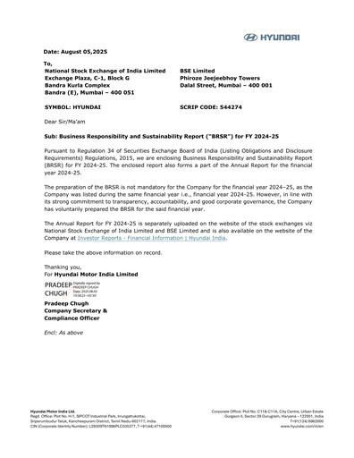 Thumbnail Hyundai Motor India ESG Report 2024-2025