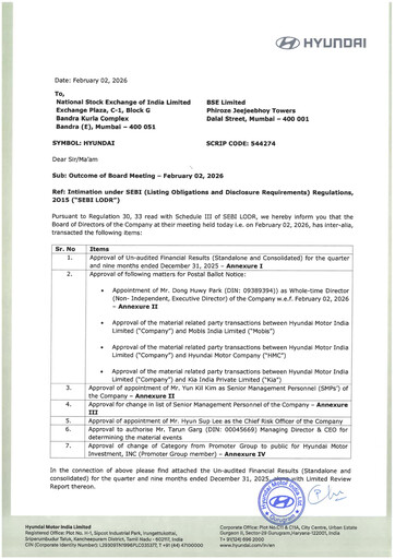 Vorschaubild Hyundai Motor India Quartalsbericht 2025-q3
