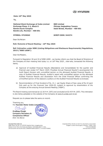 Vorschaubild Hyundai Motor India Quartalsbericht 2025-q4