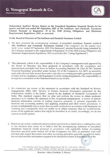 Thumbnail The Fertilisers And Chemicals Travancore Limited Quarterly Report 2025-q2