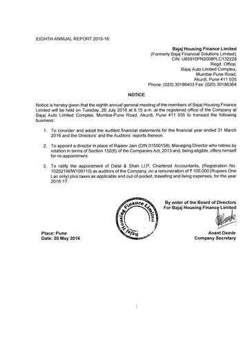 Thumbnail Bajaj Housing Finance Limited (BHFL) Annual Report 2015-2016