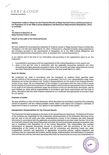 Thumbnail Bajaj Housing Finance Limited (BHFL) Financial Statement 2020-2021