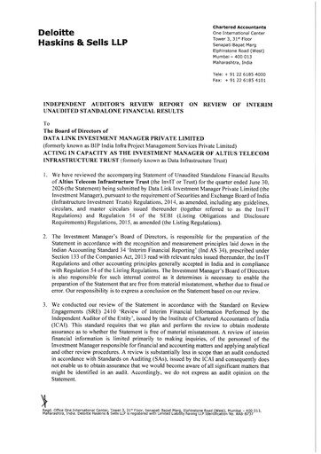 Thumbnail Altius Telecom Infrastructure Trust Quarterly Report 2026-q1