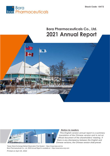 Thumbnail Bora Pharmaceuticals Annual Report 2021