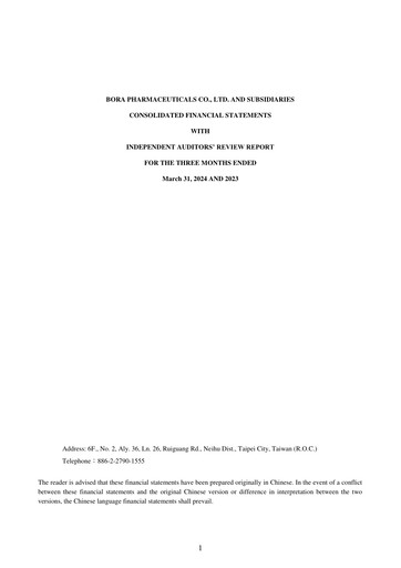 Thumbnail Bora Pharmaceuticals Financial Statement 2024-q1