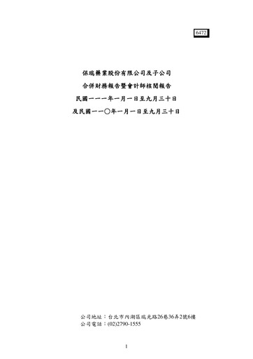 Thumbnail Bora Pharmaceuticals Financial Statement 2022-q3