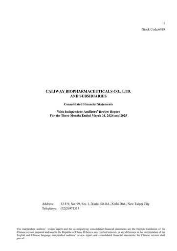 Thumbnail Caliway Biopharmaceuticals Quarterly Report 2026-q1
