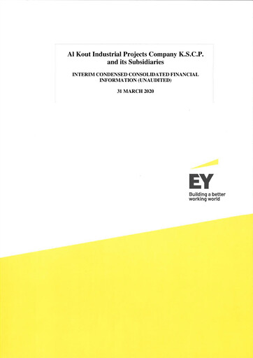 Thumbnail Al Kout Industrial Projects Company Quarterly Report 2020-q1