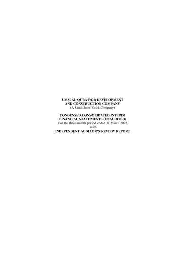Thumbnail Umm Al Qura for development and construction Quarterly Report 2025-q1