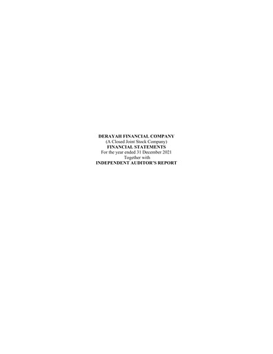 Thumbnail Derayah Financial Company Financial Statement 2021