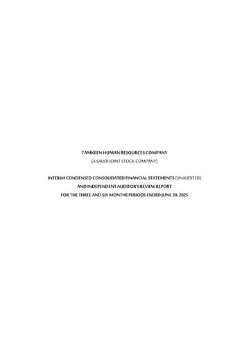 Thumbnail Tamkeen Human Resources Company Half-year Report 2025-h1