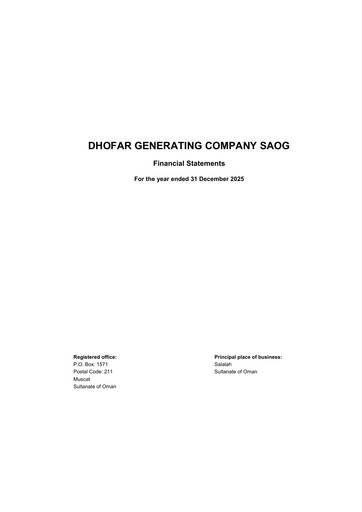 Thumbnail Dhofar Generating Company Financial Statement 2025