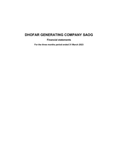 Thumbnail Dhofar Generating Company Quarterly Report 2023-q1
