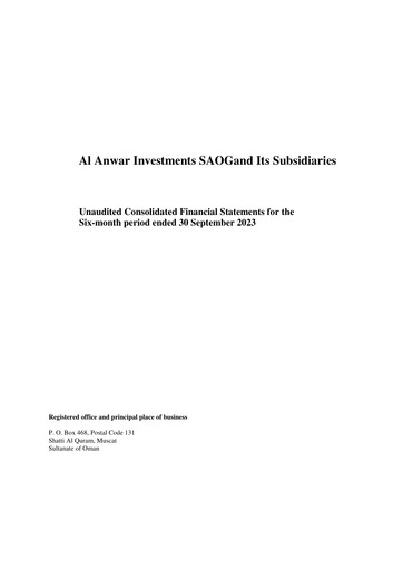 Thumbnail Al Anwar Investments SAOG Financial Statement 2023-h1