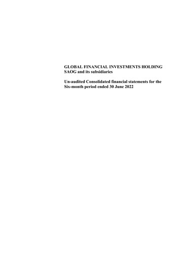 Thumbnail Global Financial Investments Holding SAOG Half-year Report 2022-h1