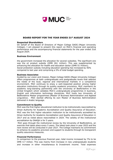 Thumbnail Majan University College Financial Report 2023-2024