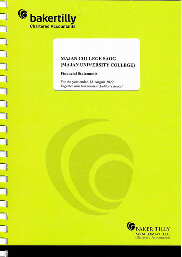 Thumbnail Majan University College Financial Statement fy2022