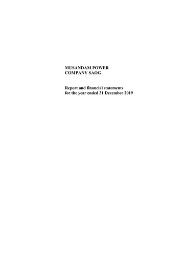 Thumbnail Musandam Power Financial Statement 2019
