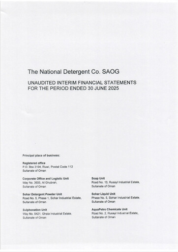 Thumbnail The National Detergent Company SAOG Financial Statement 2025-h1