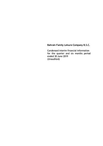 Thumbnail Bahrain Family Leisure Company Financial Statement 2019-h1