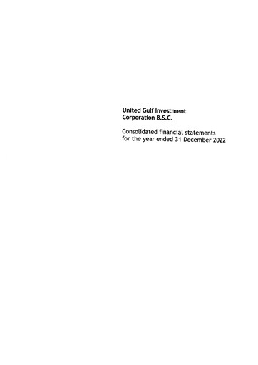 Thumbnail United Gulf Investment Corporation Financial Statement 2022