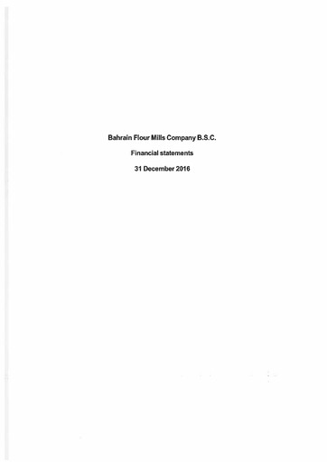 Thumbnail Bahrain Flour Mills Company Financial Statement 2016