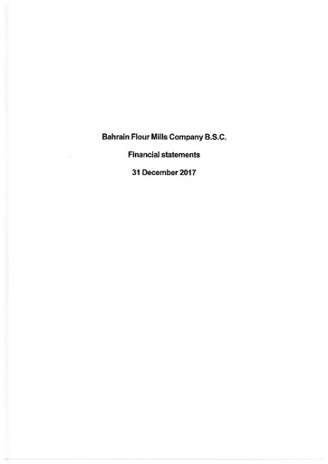 Thumbnail Bahrain Flour Mills Company Financial Statement 2017
