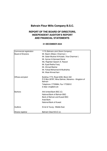 Thumbnail Bahrain Flour Mills Company Financial Statement 2024