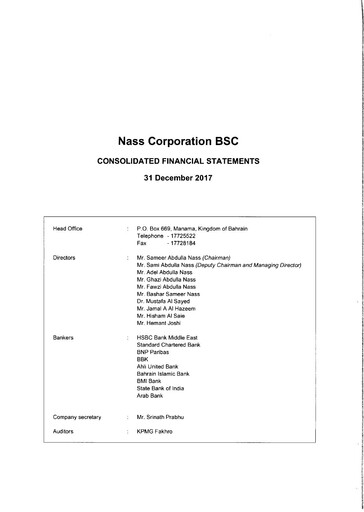 Thumbnail Nass Corporation B.S.C. Financial Statement 2017
