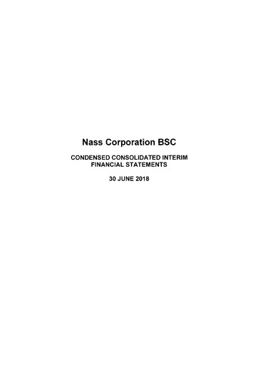 Thumbnail Nass Corporation B.S.C. Financial Statement 2018-h1