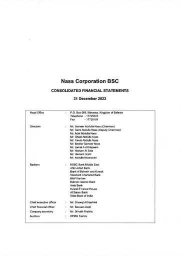 Thumbnail Nass Corporation B.S.C. Financial Statement 2022