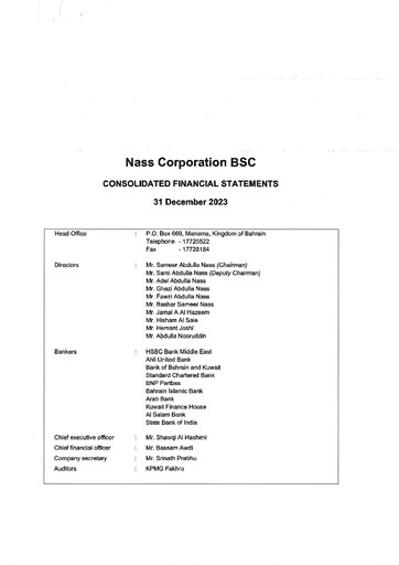 Thumbnail Nass Corporation B.S.C. Financial Statement 2023