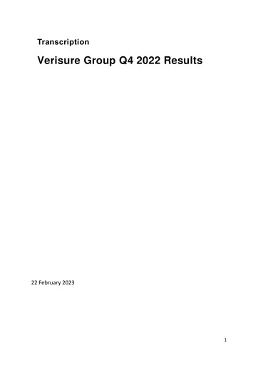 Thumbnail Verisure plc Quarterly Report 2022-q4