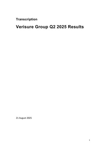 Thumbnail Verisure plc Quarterly Report 2025-q2