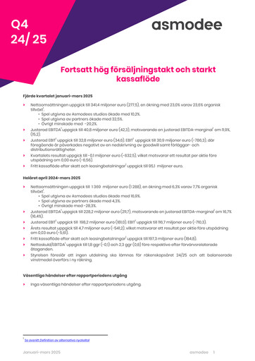 Thumbnail Asmodee Group AB Financial Report 2024-2025