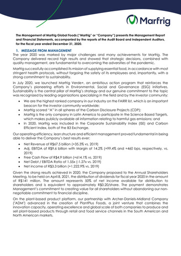 Thumbnail Marfrig Global Foods Financial Statement 2020