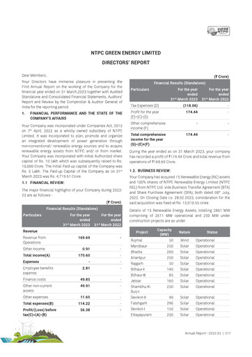 Thumbnail NTPC Green Energy Annual Report 2022-2023