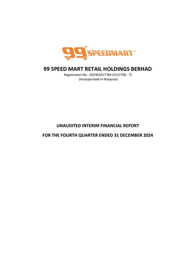 Vorschaubild 99 Speed Mart Retail Quartalsbericht 2024-q4