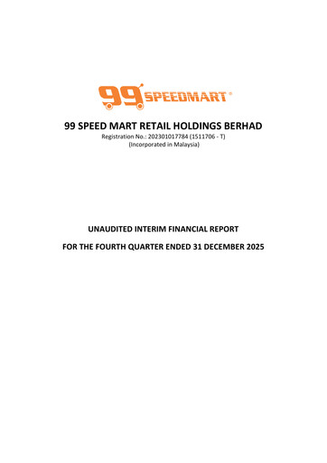 Miniature 99 Speed Mart Retail Rapport trimestriel 2025-q4