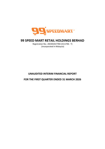 Miniature 99 Speed Mart Retail Rapport trimestriel 2026-q1