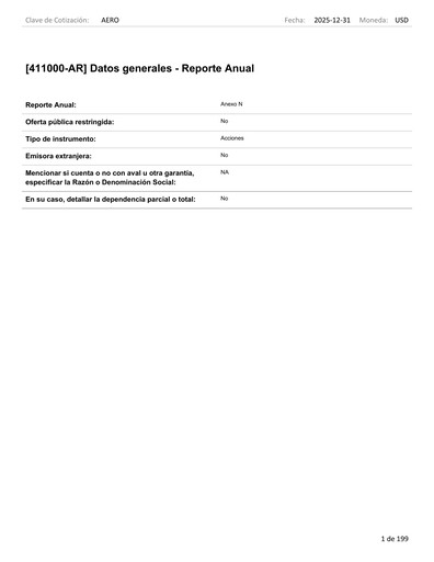 Thumbnail Grupo Aeromexico Annual Report 2025
