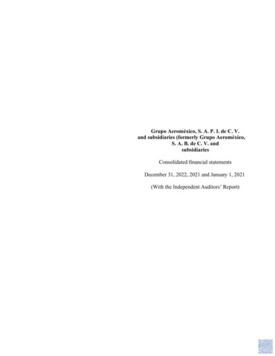 Thumbnail Grupo Aeromexico Financial Statement 2022
