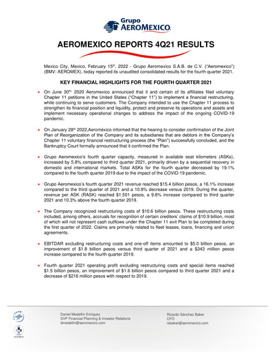 Thumbnail Grupo Aeromexico Quarterly Report 2021-q4