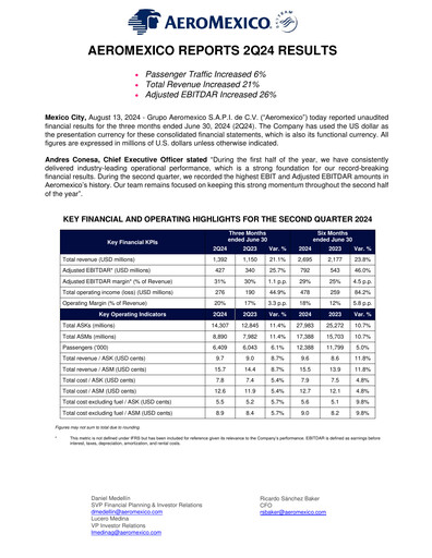 Thumbnail Grupo Aeromexico Quarterly Report 2024-q2