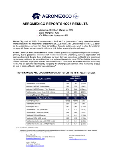 Thumbnail Grupo Aeromexico Quarterly Report 2025-q1