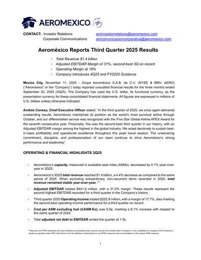 Thumbnail Grupo Aeromexico Quarterly Report 2025-q3